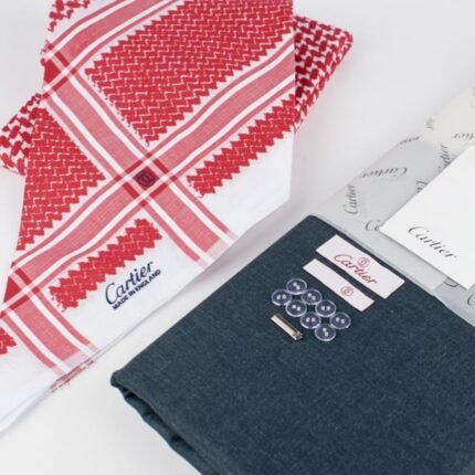 طقم شماغ و قماش شتوي رجالي ماركة كارتير – فخامة كلاسيكية وأناقة لا تُنافس